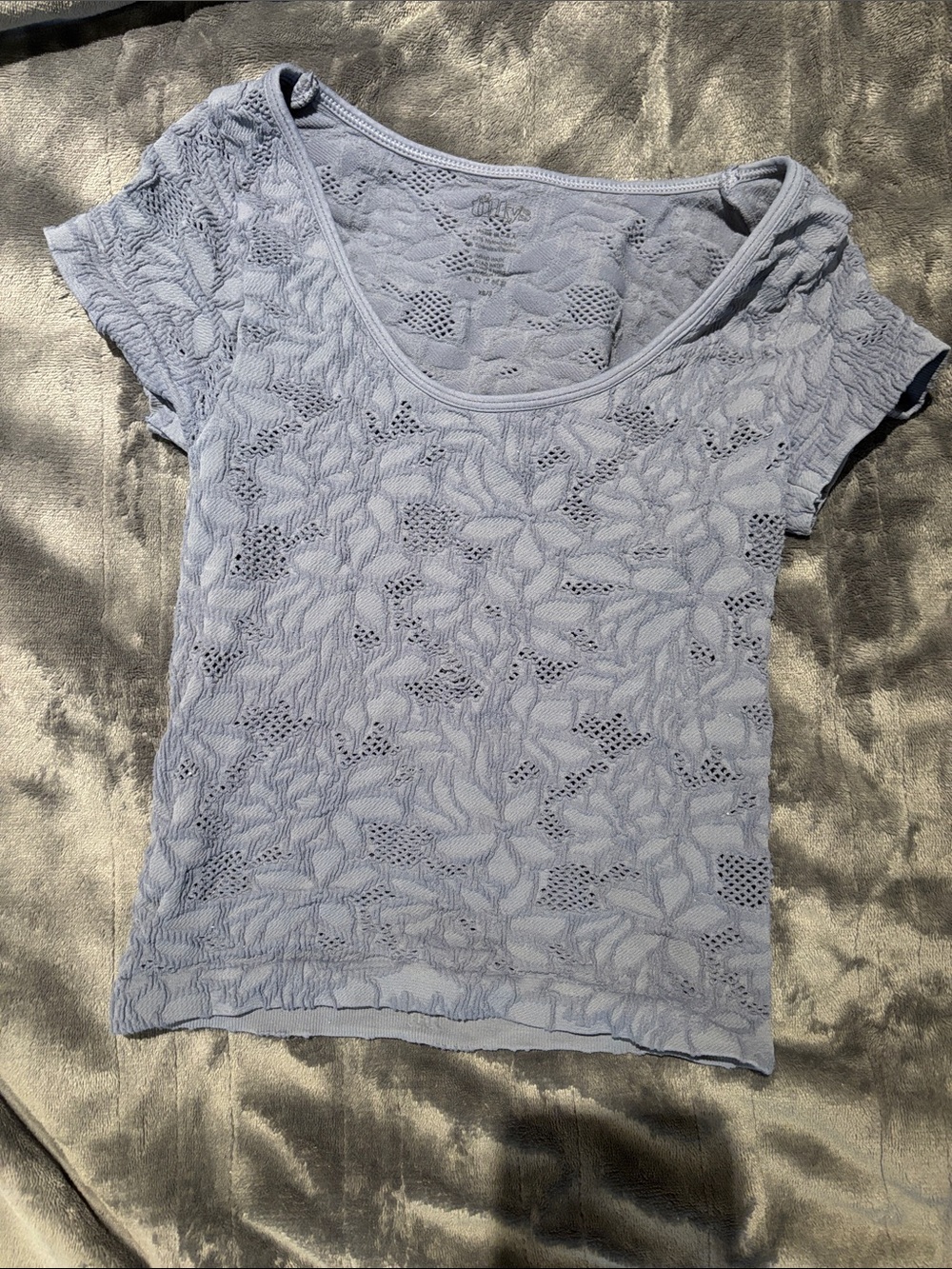 Tilly’s Navy Lace Knit Scoop Neck Women's Top